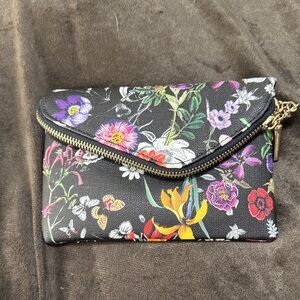 Floral Black Clutch